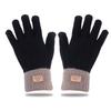 Thicken Knitted Full Finger Gloves Solid Color Wool Touchscreen Mittens Warm Plush Soft Gloves for Autumn Winter Cycling Driving