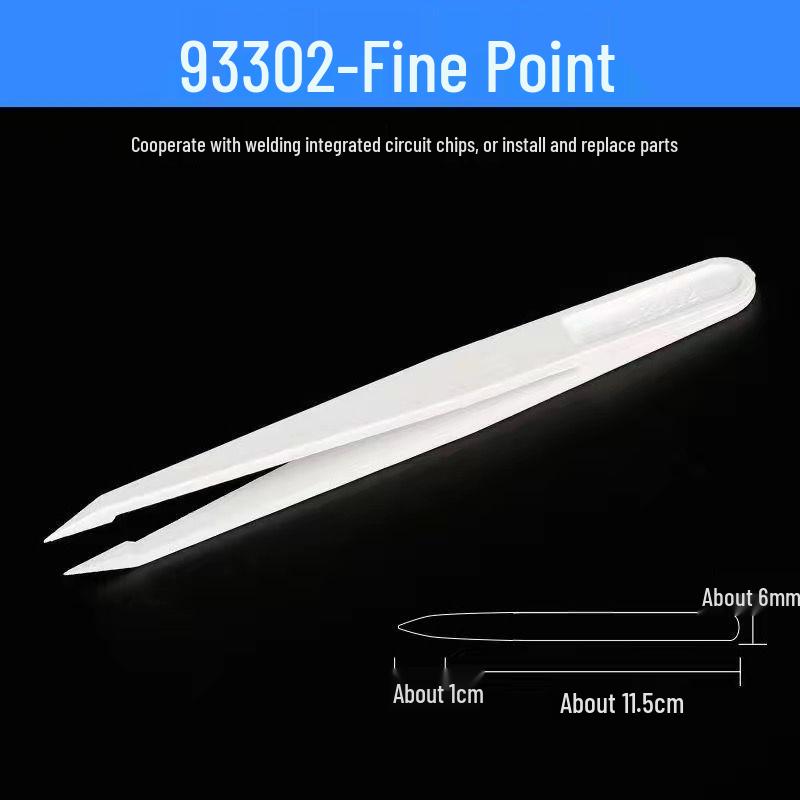 Anti-static Carbon Fiber Tweezers: White Flat, Bent, Pointed, Flat Nose & Round Nose Heads for Electronics