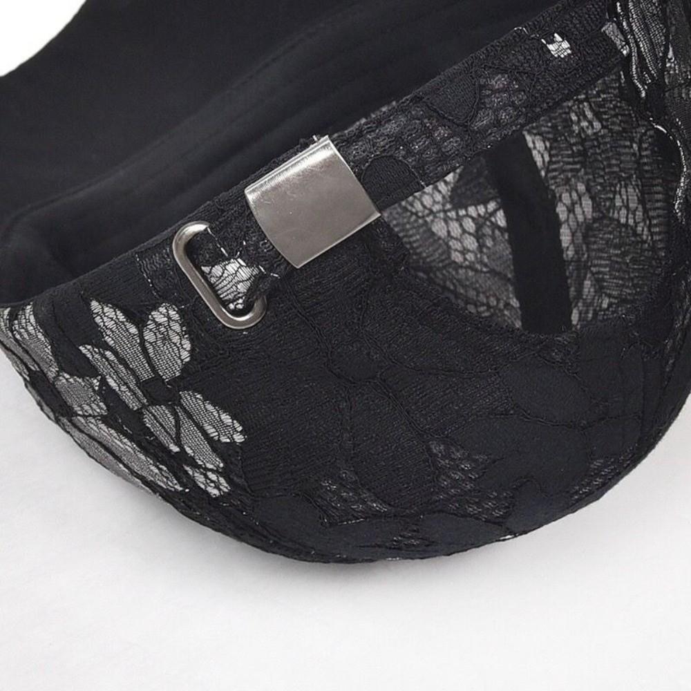Elegant Adjustable Baseball Caps Breathable Sun Protection Sports Cap Lace Flower Sun Hats Summer
