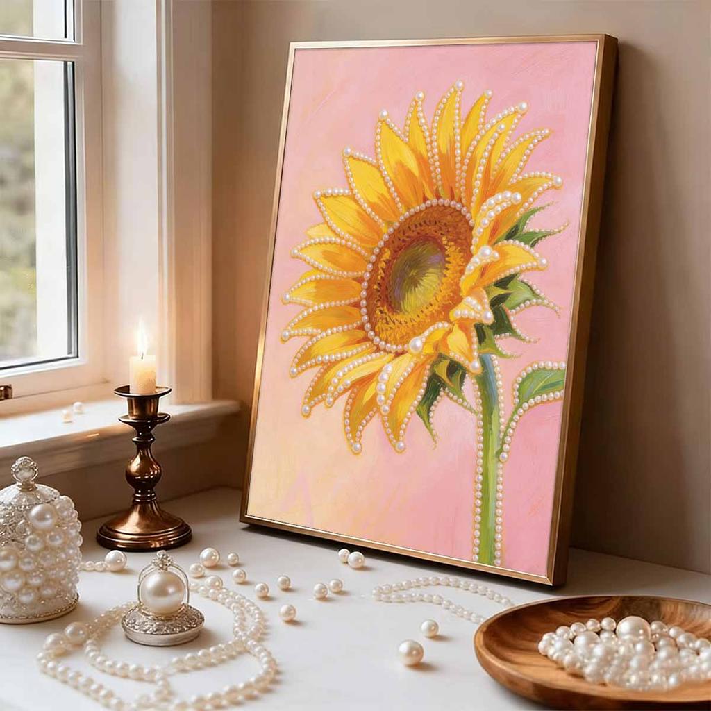 Pearl Painting Kit Sunflower Theme Frameless Handicraft DIY Bedroom Decoration Living Room Wall Art Room Decoration Art Craft Decoration