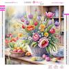 Art Vase Bouquet Diamond Painting  Full Round Diamond Mosaic Landscape Colorful Cross Stitch Kits Room Home Decor Gifts
