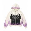 Street Hip Hop Flamme 3D-Druck Reißverschluss Hoodie Lockerer Schnitt Jugend Freizeit Winter Sweatshirt