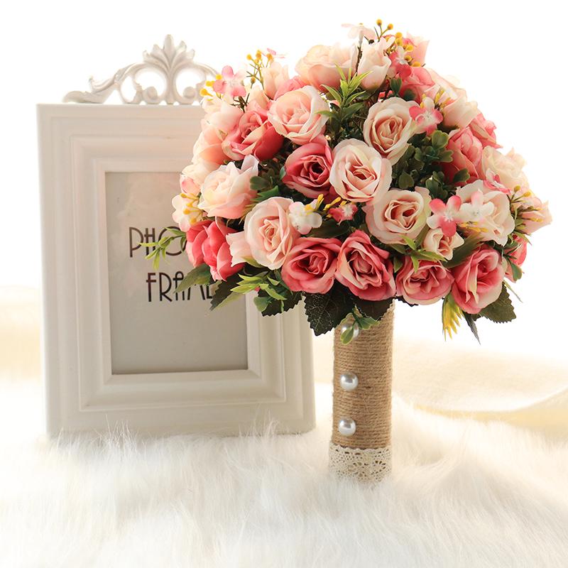 Korean Style Bridal Bouquet for Weddings - Artificial Flower Ball for Bridesmaids & Photo Props