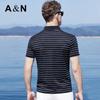 Antonio Men's Striped Silk Blend Polo Shirt
