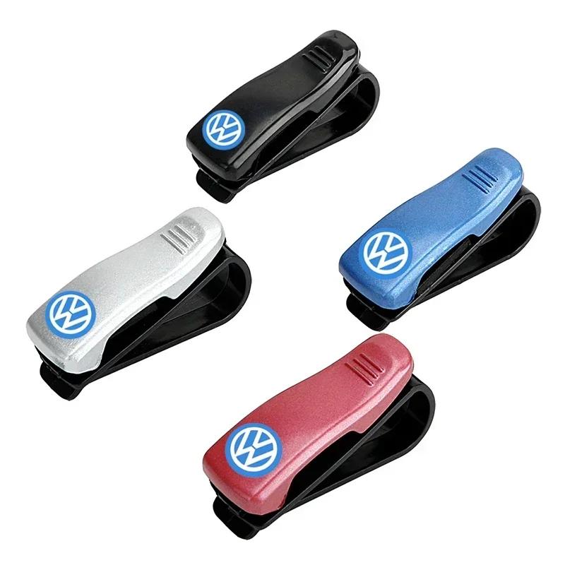 ear1 ABS Car Sun Glasses Clip Card Ticket Holder Fastener for Volkswagen VW Rline GTI Polo Golf Jetta Beetle Tiguan Touran Passat