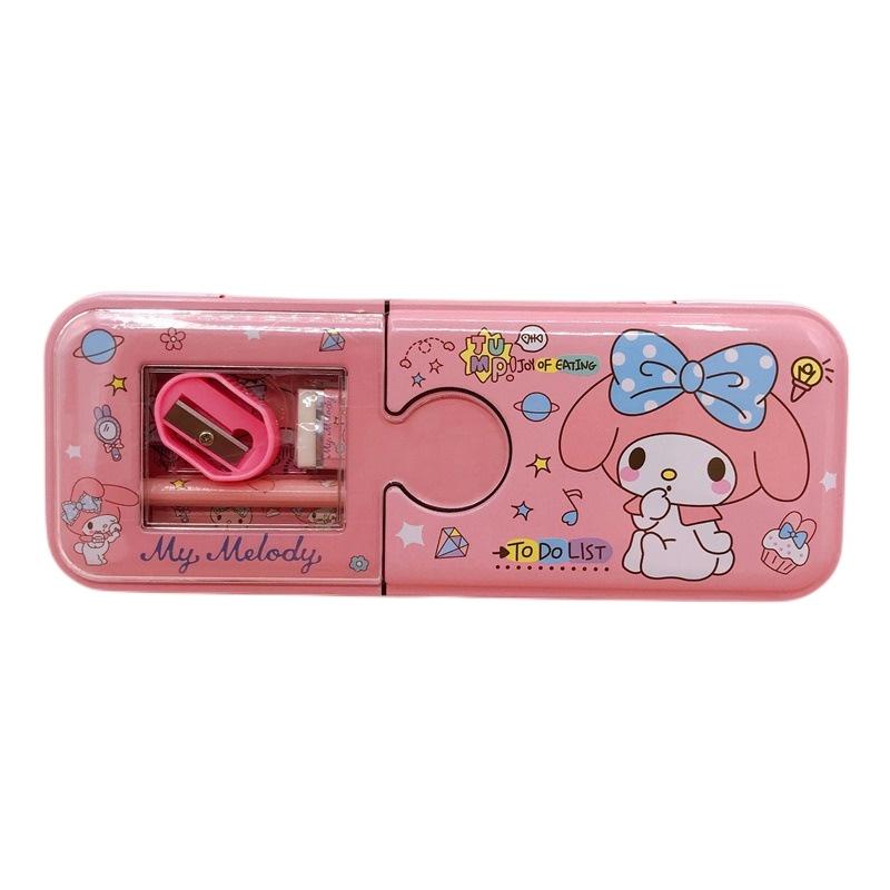 Creative Pencil Case Kit For Elementary Students Cartoon Iron Box With Complete Stationery Set