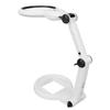 Desktop Magnifying Glass 120mm Adjustable 5H Hardness Foldable Soldering Magnifying Glass with 21 LEDs for Reading Embroidery