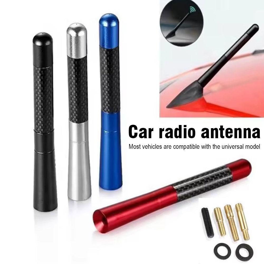 Antenna Radio Corta Universale per Auto 3cm/5cm/12cm Antenna per Tetto Auto in Fibra di Carbonio Antenna Radio Aerea Ricevitore FM/AM Antenne Metalliche