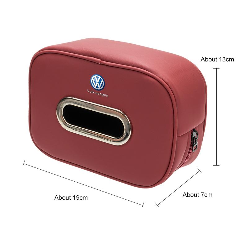 Vehicle Tissue Box Microfiber For VW GTI Polo Golf MK6 MK7 Passat B8 Tiguan T-ROC Leather Backrest Storage Paper Bag Accessories zj1