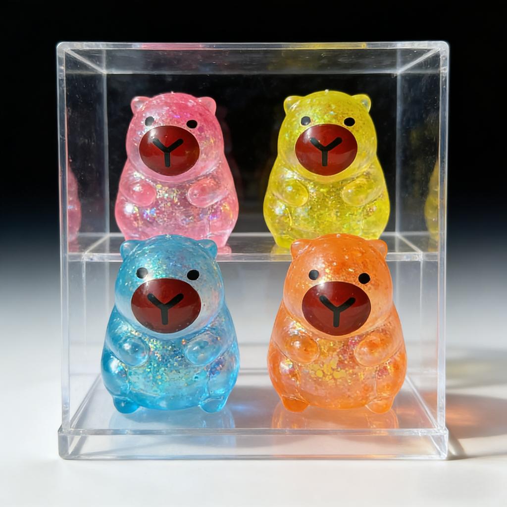 Kawaii Capybara Squishy Geschenkbox 4er-Pack Weicher TPR Fidget Stressball Angstlinderung Partygeschenke