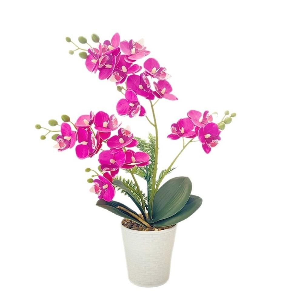 Multi-Bloom Artificial Orchid Bonsai DIY Artificial Faux Plants New Plastic Fake Flower  Home Decor