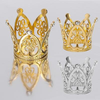 20/1PCS Mini Crown Cake Decoration Princess Topper Shiny Pearl Tiara Children Hair Ornament Wedding Birthday Party Cake Accessor