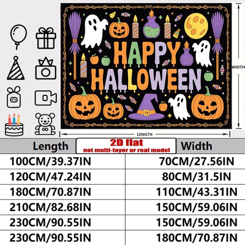 Party Backdrop Halloween Flat Banners Spooky Celebrations Wedding Parties Celebration Photo Booth Front Door Decor