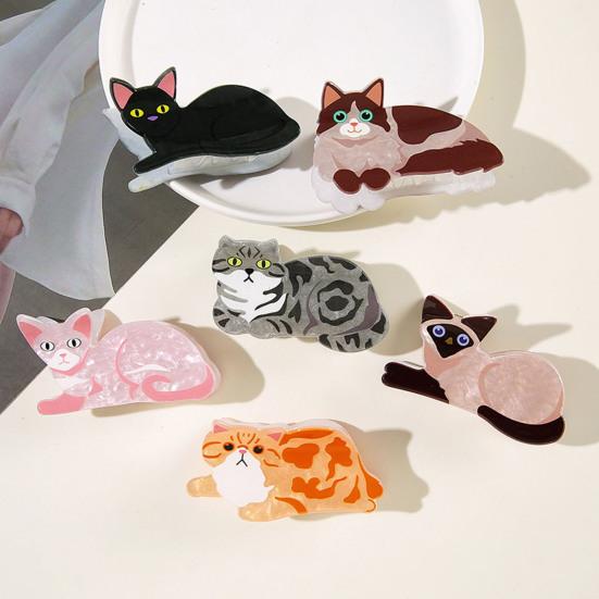 Women Hair Clip Cartoon Cat Dog Shape Hair Claw Anti-slip Teeth Large Size Back Head Shark Hair Claw Hair Accessories