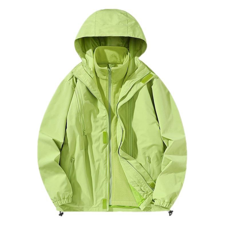 3-in-1 Jacket, Autumn and Winter Outdoor Windproof and Waterproof Men's and Women's Mountaineering Suits, Zipper Functional Jackets