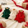 Christmas Gift Bags Tree Drawstring Presents Bag, Reusable Plush Wrapping Pouch, Party Supplies Shaped Holiday Favors Bag for Candy, Goody,
