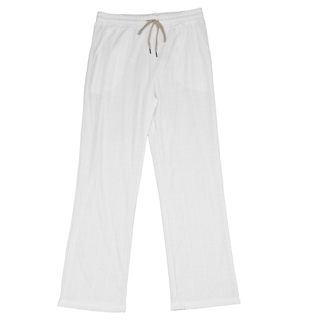 Men's Loose And Breathable Spring And  Imitation Linen Slub  Beach Casual Sports Straight-cut Trousers