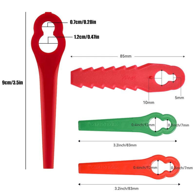 Brushcutter Grass Trimmer Replacement Blades 20/60/100/120PCS Plastic Set for Lawn Mower Garden Accessories