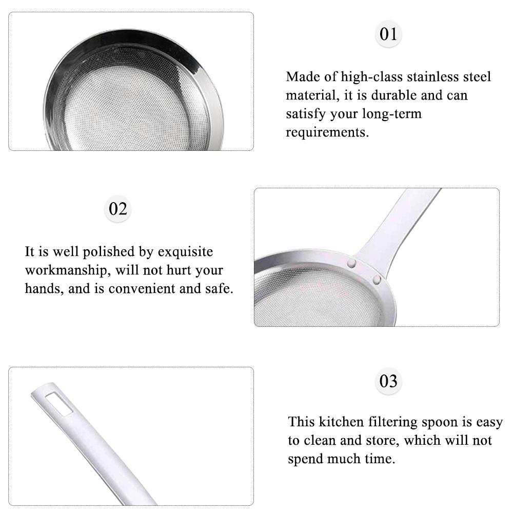 Stainless Steel Oil Filter Spoon High Quality Mesh Strainer for Kitchen Frying Hot Pot Noodles Juice Soy Milk Filtering
