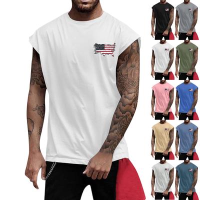 Men's Fitness Exercise Slimming Printed Waistcoat And Vest, Men's I-shaped Wide Shoulder And Back Center