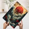 Asian Landscape With Red Sun and Clouds Tinplate Poster Customized Wall Art Vintage Retro Metal Signs for Home Decor Items Room