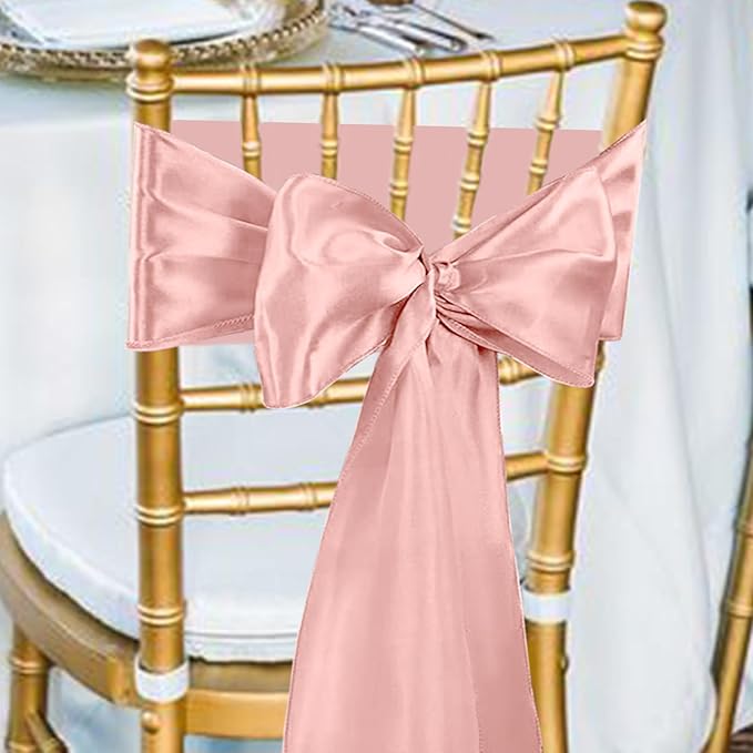 Wholesale 10/50pcs Satin Bow Sashes Wedding Chair Decor 17x275cm Ribbon Butterfly Tie Band For Christmas Birthday Party Sashes