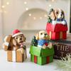 Cute Gift Puppy Resin Desktop Ornament For Holiday Scene Display