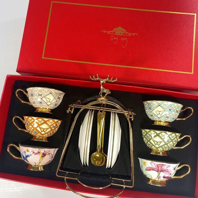 TXRMDX European Bone China Coffee & Tea Cup Set