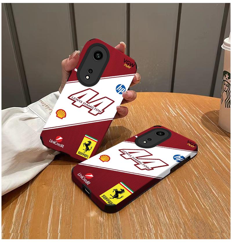 Silicone Car Phone Case for Ferrari Charles Leclerc 16 Lewis Hamilton 44 Racing For IPhone 15 14 16 13 12 11 Pro Max Plus XS X