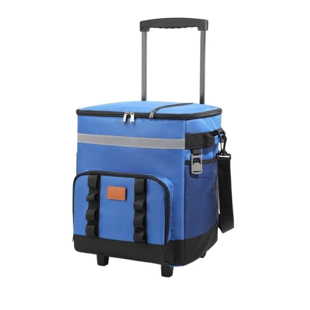 Double Layers Picnic Trolley Box Large Capacity Tie Rod Picnic Bag Insulated Cooler Bag  Lunch Box