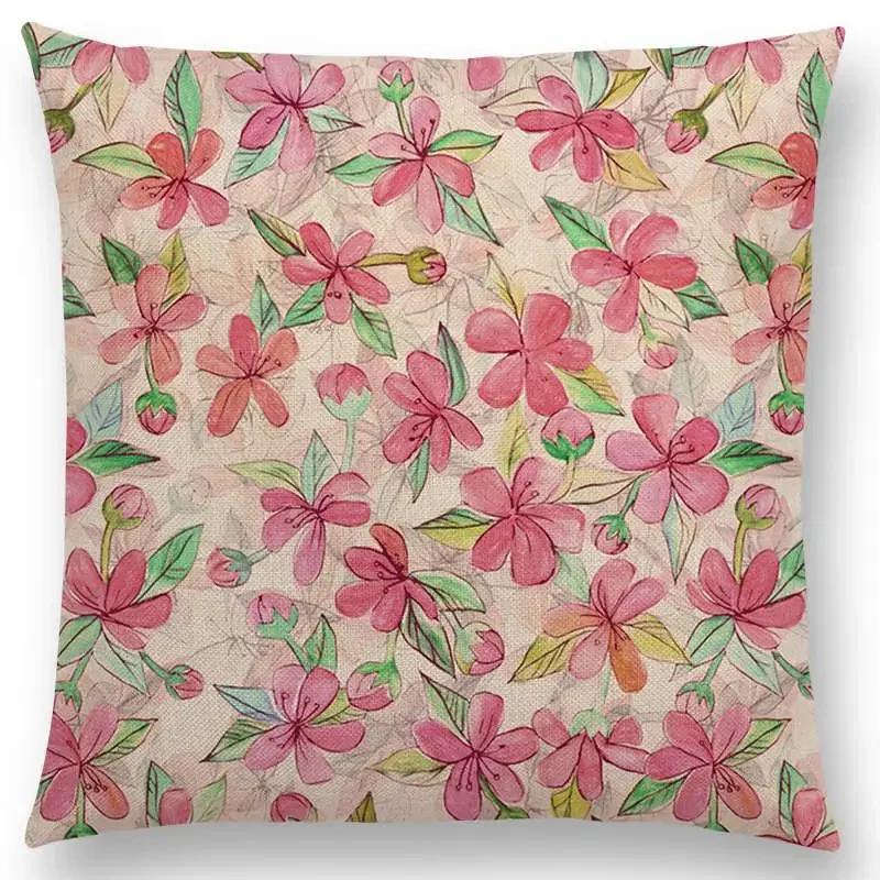 Nordic Throw Pillow Case Spring Leaves Print Cushion Cover Home Decor / Pillow Covers for Sofa Cushion Covers Hogar