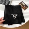 Scarf Women's New Autumn and Winter Japanese Cute Retro English Bow Warm Wool Knitted Scarf Tide