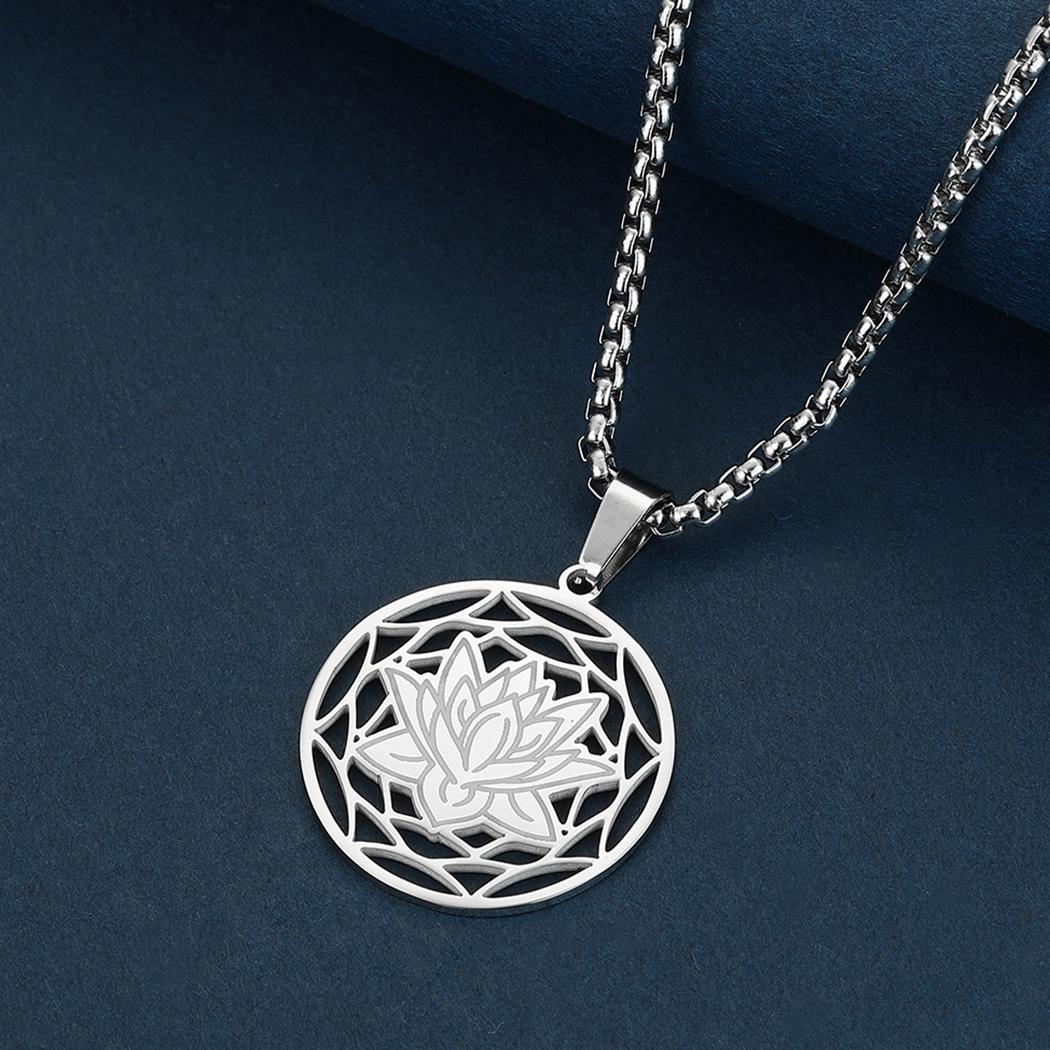 Kinitial Lotus Flower Pendant, Lotus necklace Dainty necklace For Women, Lotus Flower Jewelry, Lotus Jewelry,necklace