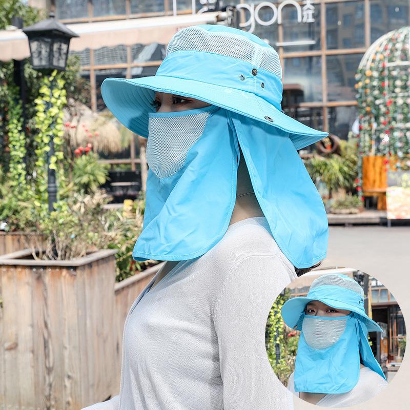 Sunshade Sunscreen Bucket Hat Men's Outdoor Large Brim Waterproof Quick-drying Fishing Hat Summer UV Protection Sun Hat