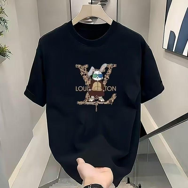 2025 Trendy Brand Heavy Cotton Shortsleeved Tshirt Unisex Summer Printing Casual Round Neck Highend Top Handsome