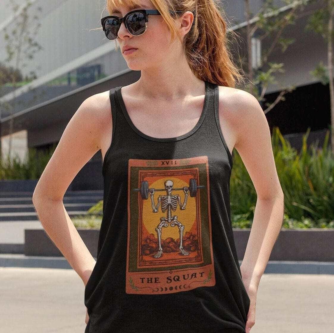 The Squat Tarot Card Tank Top Workout Leg Day 3XL
