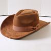 Popular European and American Fashion Suede Suede Western Cowboy Hat Solid Color Bow Decoration