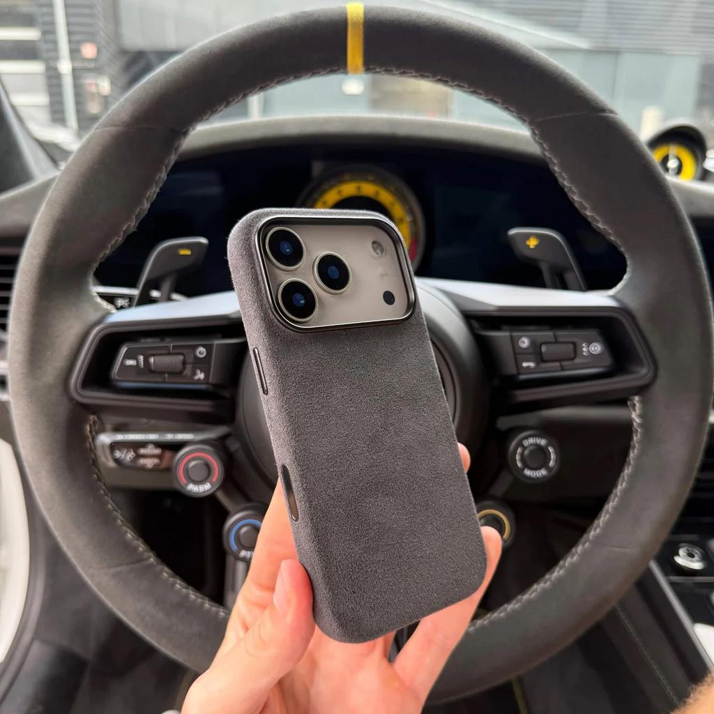100% Alcantara Hülle für IPhone 17 Pro Max Luxus Cover mit MagSafe Kamera Auslöseknopf Magnetische Hüllen für IPhone17 Pro Max