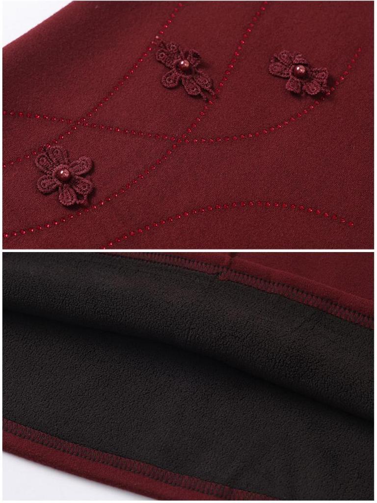 Plus Size Velvet Winter Top - Stylish New Arrival for Middle-Aged Women
