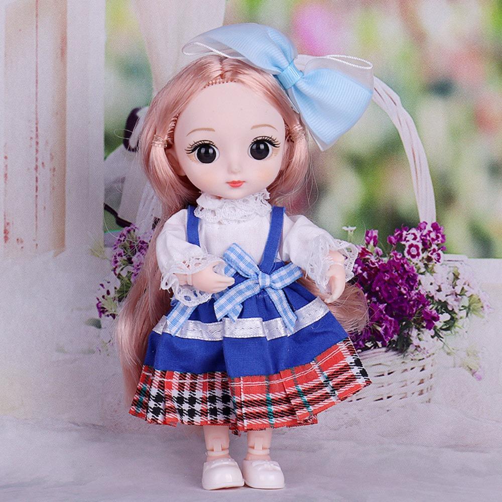 

with Clothes Mini Girl Doll with Clothes 13 Movable Joints Movable Joints Mini Girl Doll Girl Gift style D