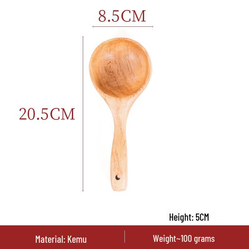 Japanese Wooden Scoop & Spoon Set: Perfect for Soup, Rice, Noodles, and Porridge