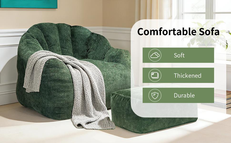 Bear Paw Single Sofa with Ottoman– Elevate Your Relaxation Space
