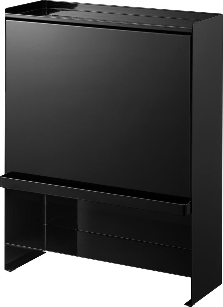 Yamazaki Jitsugyo Gewürzregal mit offener Vorderseite, verdeckbar, Schwarz, W38 xx, Turm, große Kapazität, neben dem Herd, Küchenregal, schützt vor Schmutz, 2010