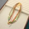 Summer Sweet Color Beaded Necklace, Temperament Design Sense Rice Bead Collarbone Neck Chain Female