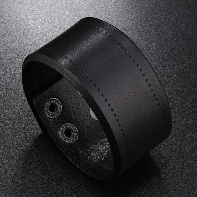 Multi-layer Braided Leather and Steel Bracelet Silver