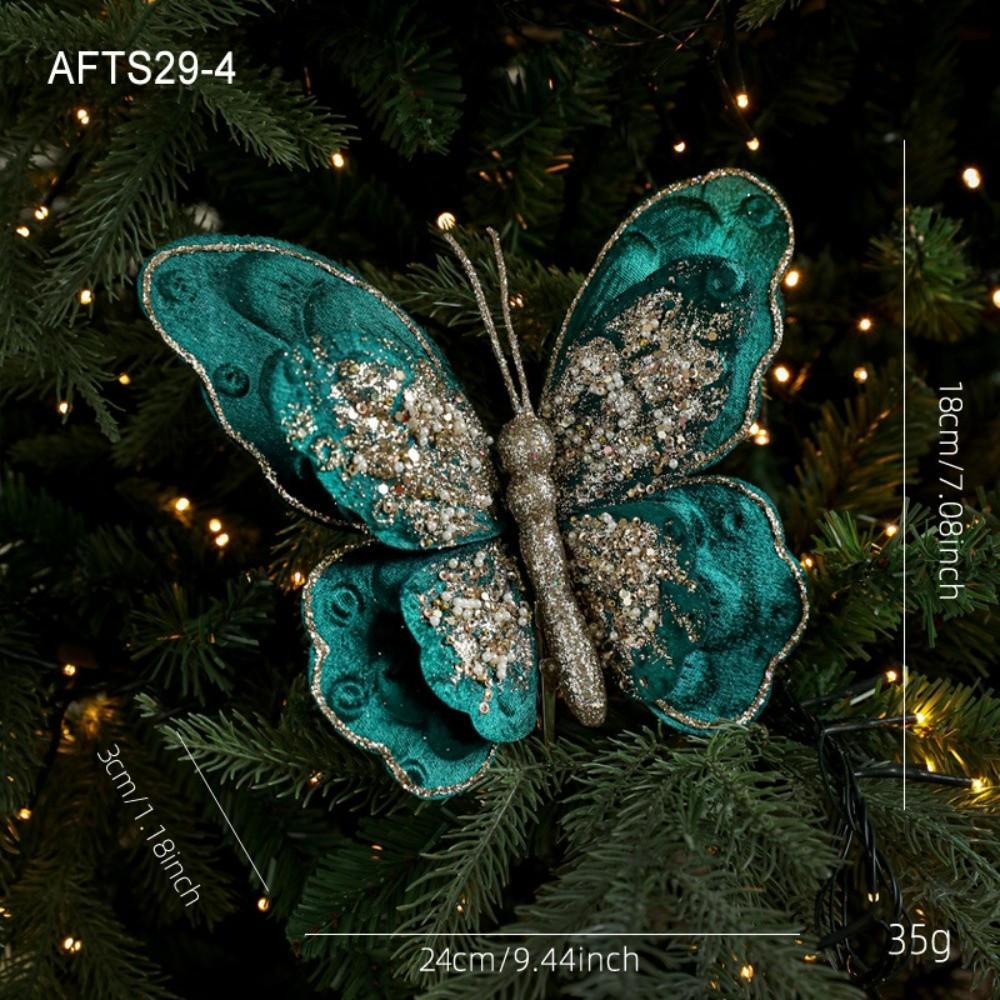 

Glitter Butterfly Christmas Flower Sequins Butterfly Pendants Party Accessories зелений