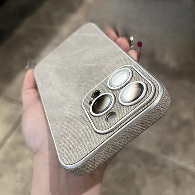 Denim Leather Pattern Suitable for IPhone16promax Mobile Phone Case Apple 15 Full Skin Feeling Anti Fall Protection Case for Men and Women