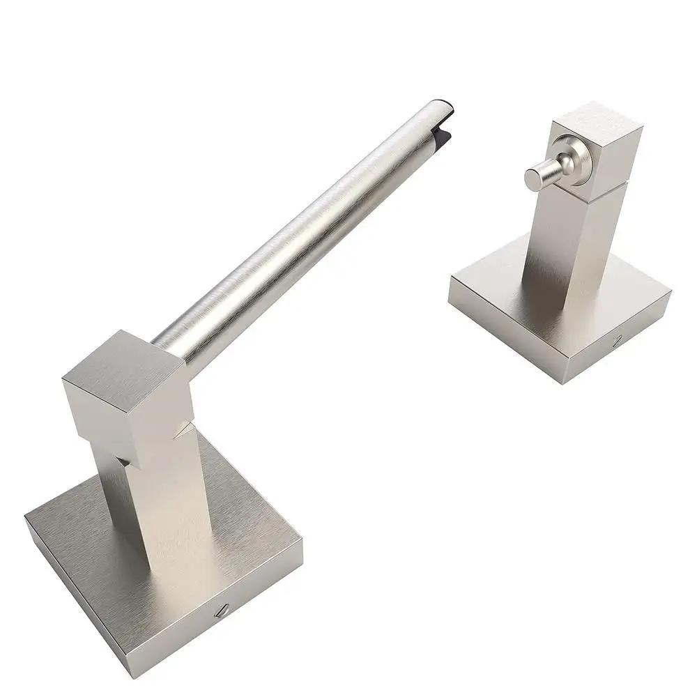 Bathroom accessories 304 stainless steel toilet paper holder Square paper rack wall mounted Movable tissue holder Towel Bar