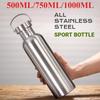 Stainless Steel Water Bottle 1 Liter Drink Bottle for Sport Outdoor Camping Hiking Gym Kettle 500 750 1000ml Water Bottles