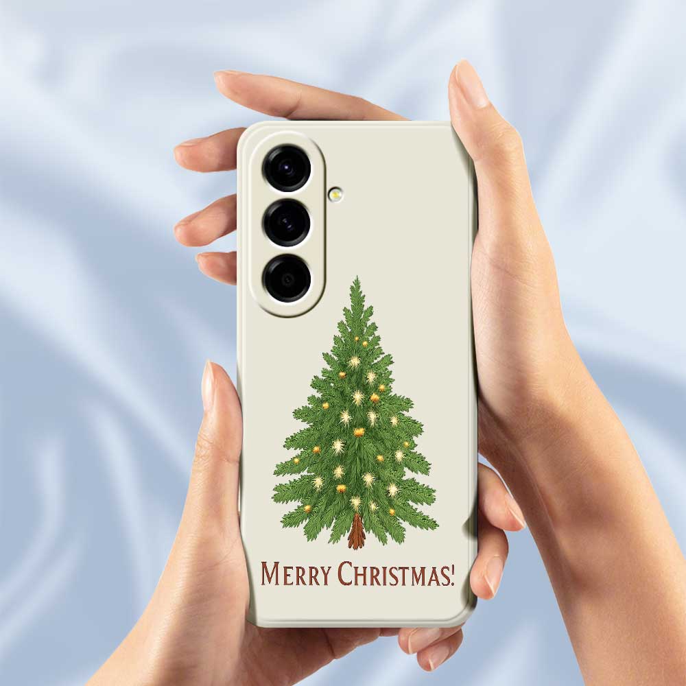 For Samsung Galaxy A56 5G Case Christmas Tree Pattern Printing Straight Edge TPU Phone Back Cover